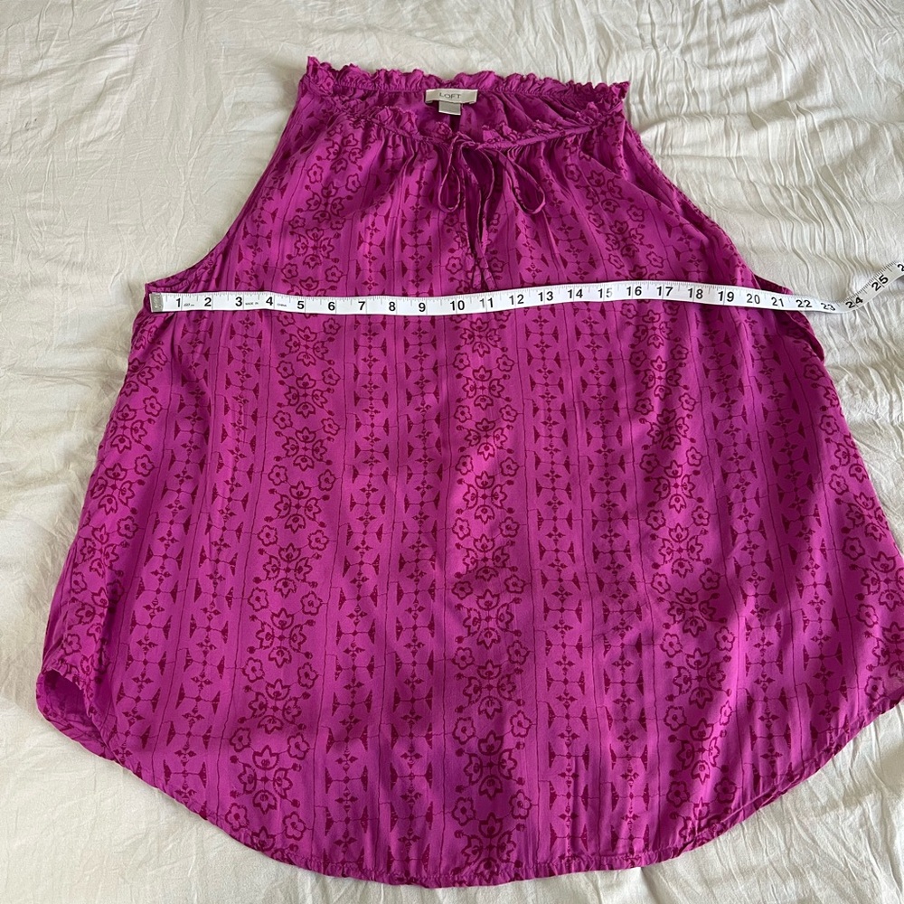 LOFT Pink and Purple Sleeveless Blouse Relaxed Style - Picture 6 of 6